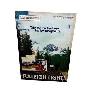 1982 Raleigh Lights Cigarettes Truck Trucker Original Print Ad vintage 80s